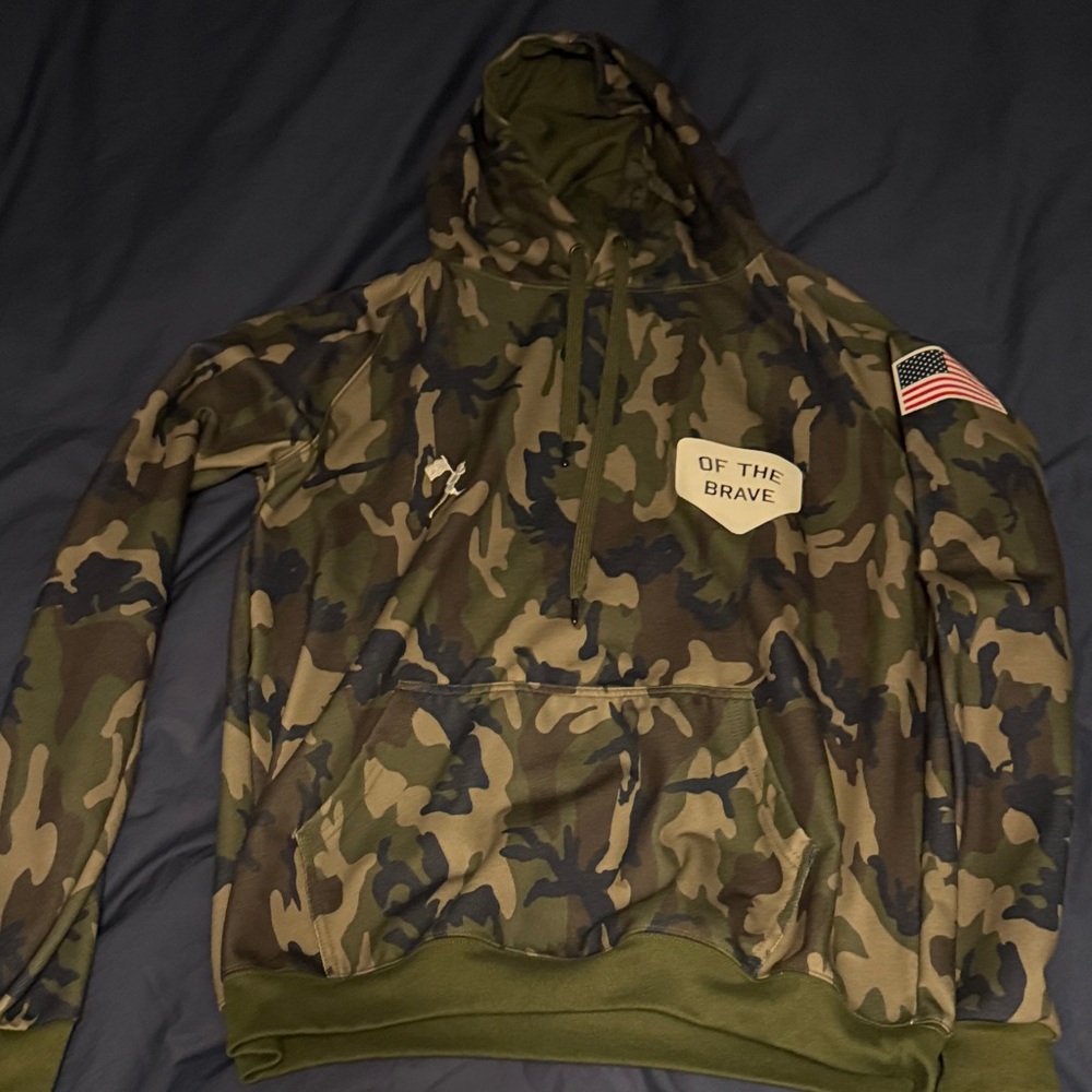 Baseballism Camouflage Hoodie with Flag Patch Size Medium